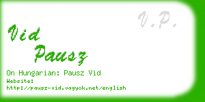 vid pausz business card